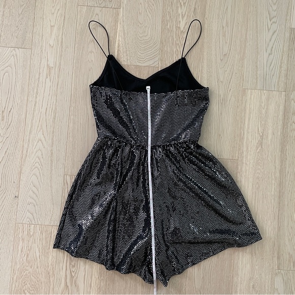 Divided Silver Sequin Black Romper - XS - Picture 5 of 10